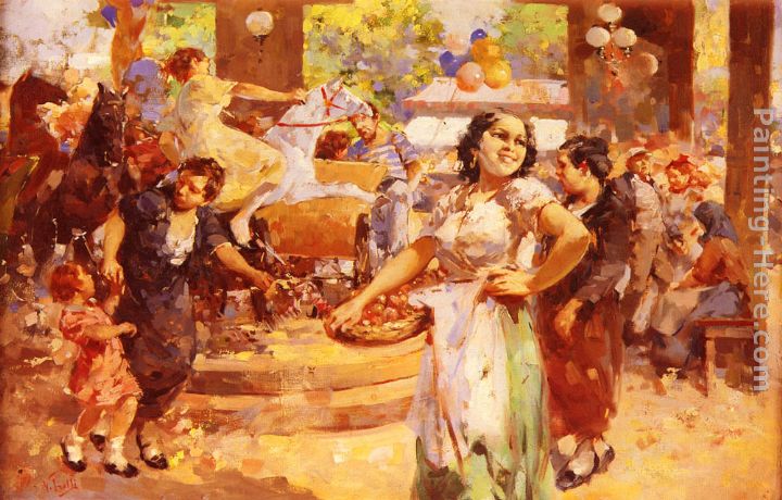 The Village Fair painting - Vincenzo Irolli The Village Fair art painting